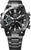 Orologio da uomo con quadrante nero, cassa e bracciale in metallo; display digitale