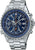 Orologio da uomo cronografo con quadrante blu e cinturino in acciaio inossidabile.