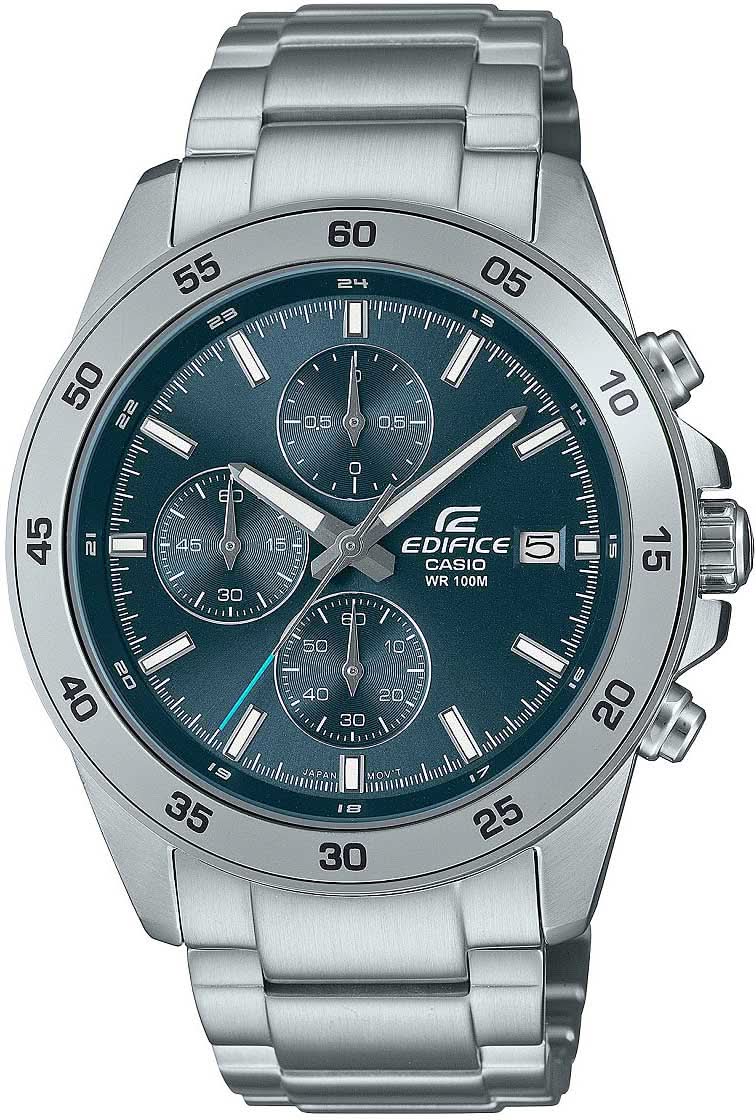 Orologio da uomo in acciaio inossidabile con quadrante blu, cronografo, bracciale in metallo