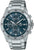 Orologio da uomo in acciaio inossidabile con quadrante blu, cronografo, bracciale in metallo
