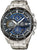 Orologio da uomo Casio Edifice con bracciale in acciaio inossidabile, quadrante rotondo scuro e cronografi secondari blu