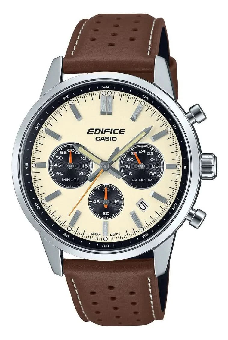 Orologio da uomo Casio Edifice EFR-575L-7AEF • Cronografo • Cinturino in vera pelle