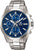 Orologio da uomo Casio Edifice con quadrante blu, cronografo, cinturino in acciaio inossidabile