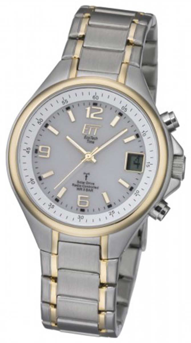 "Orologio da uomo Eco Tech Time Solar Drive Funk EGS-11378-75M • Radiocontrollato-Solare • Acciaio Inossidabile Bicolore"
