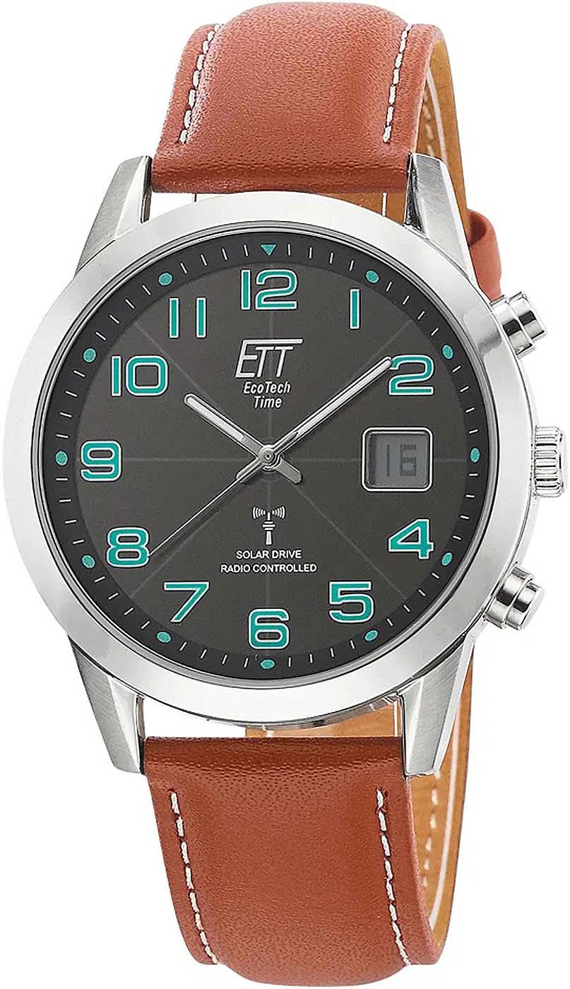 "Orologio da uomo Eco Tech Time Basic EGS-11499-22L • Solare radiocontrollato • Cinturino in pelle"