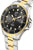 Orologio da uomo con quadrante nero e cinturino in acciaio inossidabile, fila centrale color oro