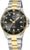 Orologio da uomo con quadrante grigio scuro e cinturino in acciaio inossidabile, dettagli color oro