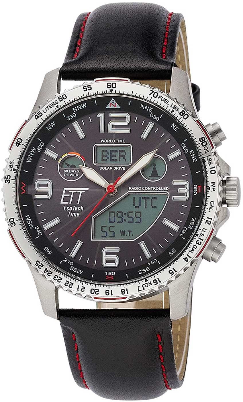 Orologio da uomo Eco Tech Time Gobi EGT-11573-21L • Movimento radiocontrollato solare • Titanio