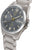 Orologio da uomo con quadrante grigio scuro, dettagli dorati, cassa e corona in metallo