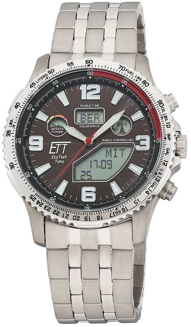 Orologio da uomo Eco Tech Time Professional EGT-11720-22M • Solare Radio-controllato • Titanio
