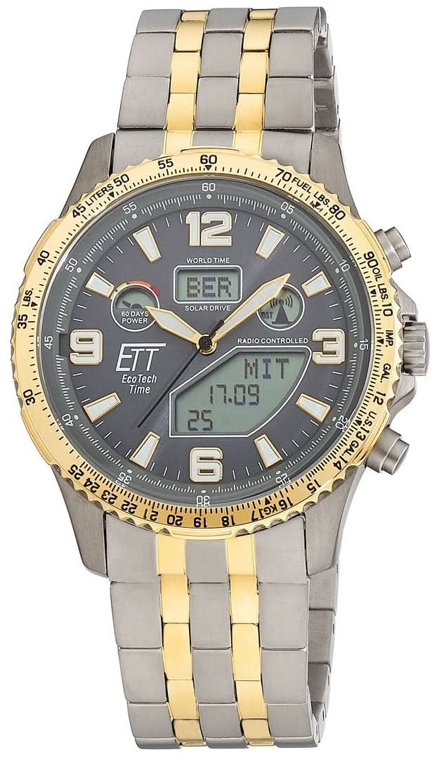 Orologio da uomo Eco Tech Time Professional EGT-11722-52M • Solare-Radio • Titanio