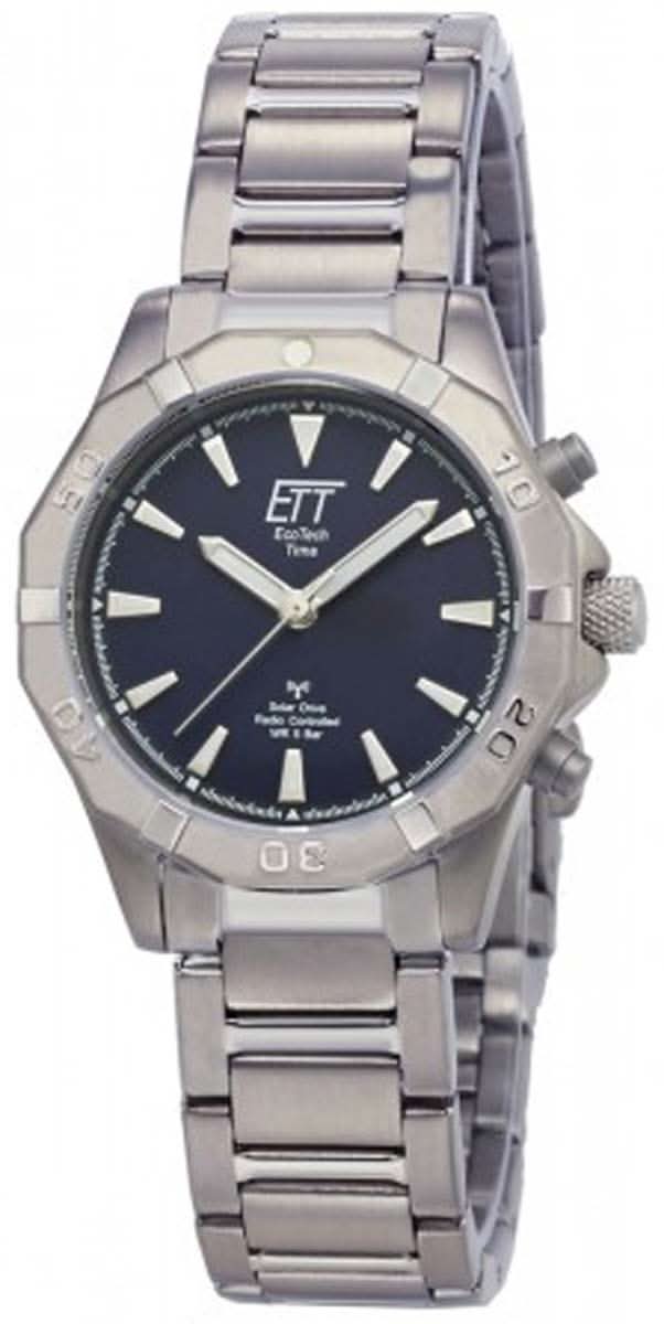 Orologio da donna con quadrante blu scuro e bracciale in metallo argentato, cassa rotonda
