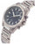 Orologio da donna con corona e pulsanti sul davanti, quadrante blu, cinturino in metallo