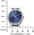 Orologio da donna con quadrante blu, numeri romani, cassa in acciaio inossidabile argentato