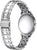 Orologio da donna con bracciale in acciaio inossidabile argentato, vista laterale della cassa rotonda