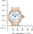 Orologio da donna con cassa color oro e quadrante blu, numeri romani, Eco-Drive