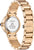 Retrospettiva di orologio da donna con bracciale e chiusura in acciaio inossidabile color oro, incisione
