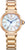 Orologio da donna con catena in acciaio inossidabile color oro, quadrante blu, numeri romani, Eco-Drive