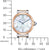 Orologio da donna con quadrante blu, lunetta in oro rosa e bracciale bicolore in acciaio inossidabile