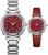 Orologio da donna Citizen con quadrante rosso: bracciale in acciaio inossidabile e cinturino in pelle marrone