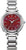 Orologio da donna Citizen con bracciale in acciaio inossidabile argentato e quadrante rosso