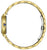 Orologio da donna in vista laterale con cassa, corona e bracciale a maglie color oro