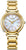 Orologio da donna con bracciale in metallo color oro, quadrante in madreperla e dettagli in diamanti