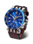 Orologio da uomo Vostok Europe con quadrante blu, GMT e cinturino in pelle marrone