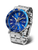 Orologio da uomo Vostok Europe con quadrante blu, GMT e cinturino in acciaio inossidabile