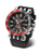Orologio da uomo Vostok Europe con quadrante nero, lunetta rossa e cinturino nero