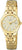 Orologio da donna con bracciale in acciaio inossidabile color oro e quadrante chiaro