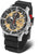 Orologio da uomo Vostok Europe con quadrante nero, accenti dorati e cinturino in silicone