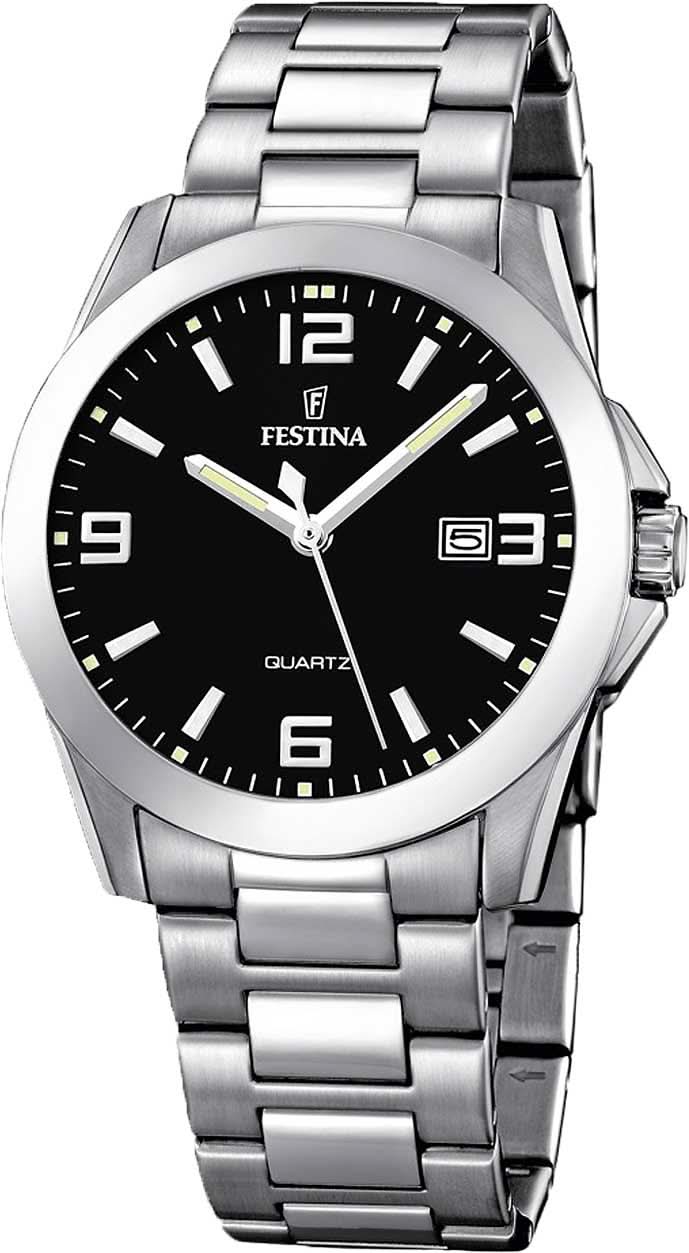 Orologio da uomo Festina con quadrante nero e cinturino in acciaio inossidabile