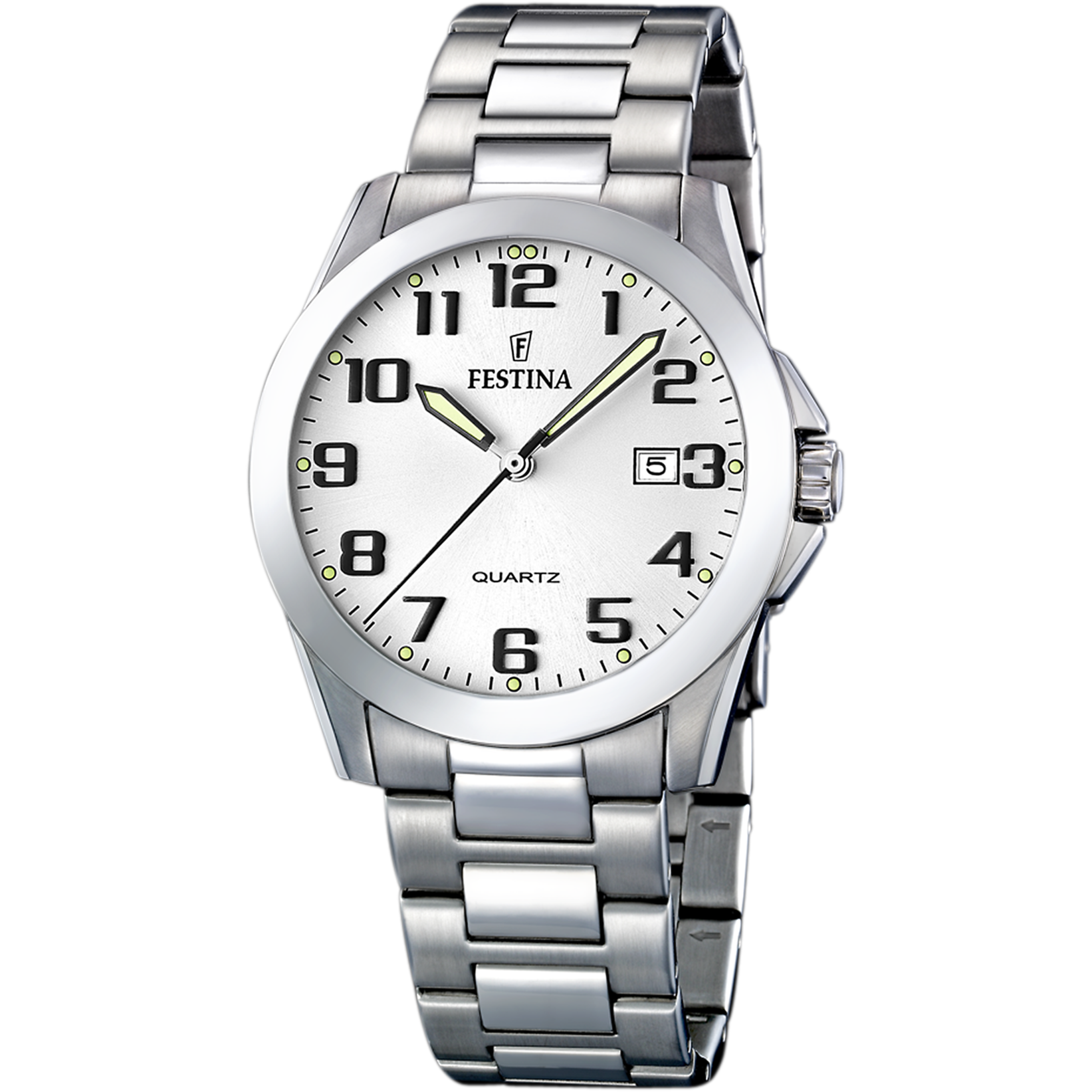 Festina Classics F16376/7 Herrenuhr Weiß • Mineralglas • Edelstahlarmband