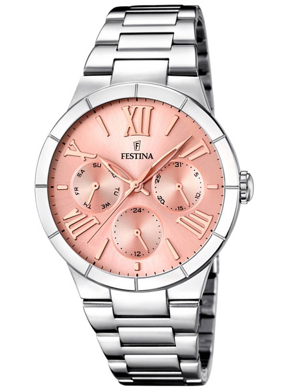 Festina Boyfriend F16716/3 Damenuhr Rosé • Mineralglas • Tag- und Datumsanzeige
