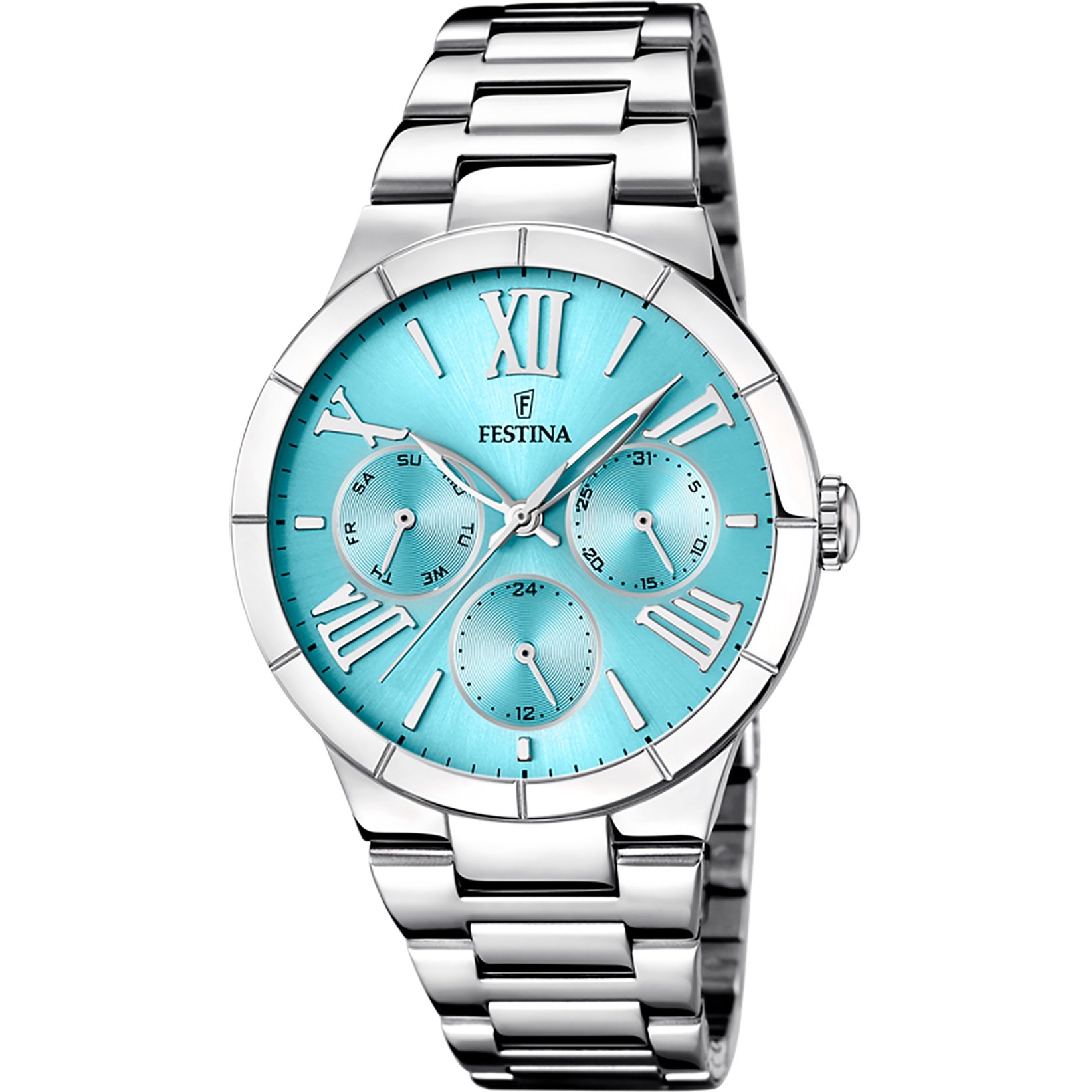 Festina Boyfriend F16716/4 Damenuhr Blau • Multifunktion mit Kalender • Mineralglas