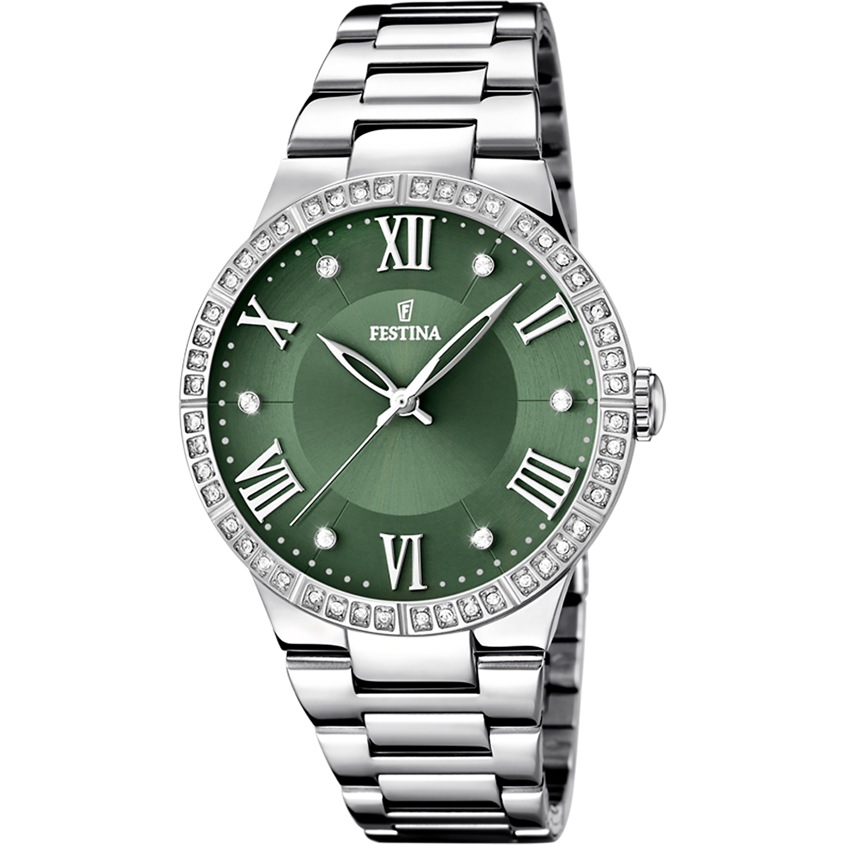 Festina F16719/5 Damenuhr Grün • Mineralglas • Quarzwerk