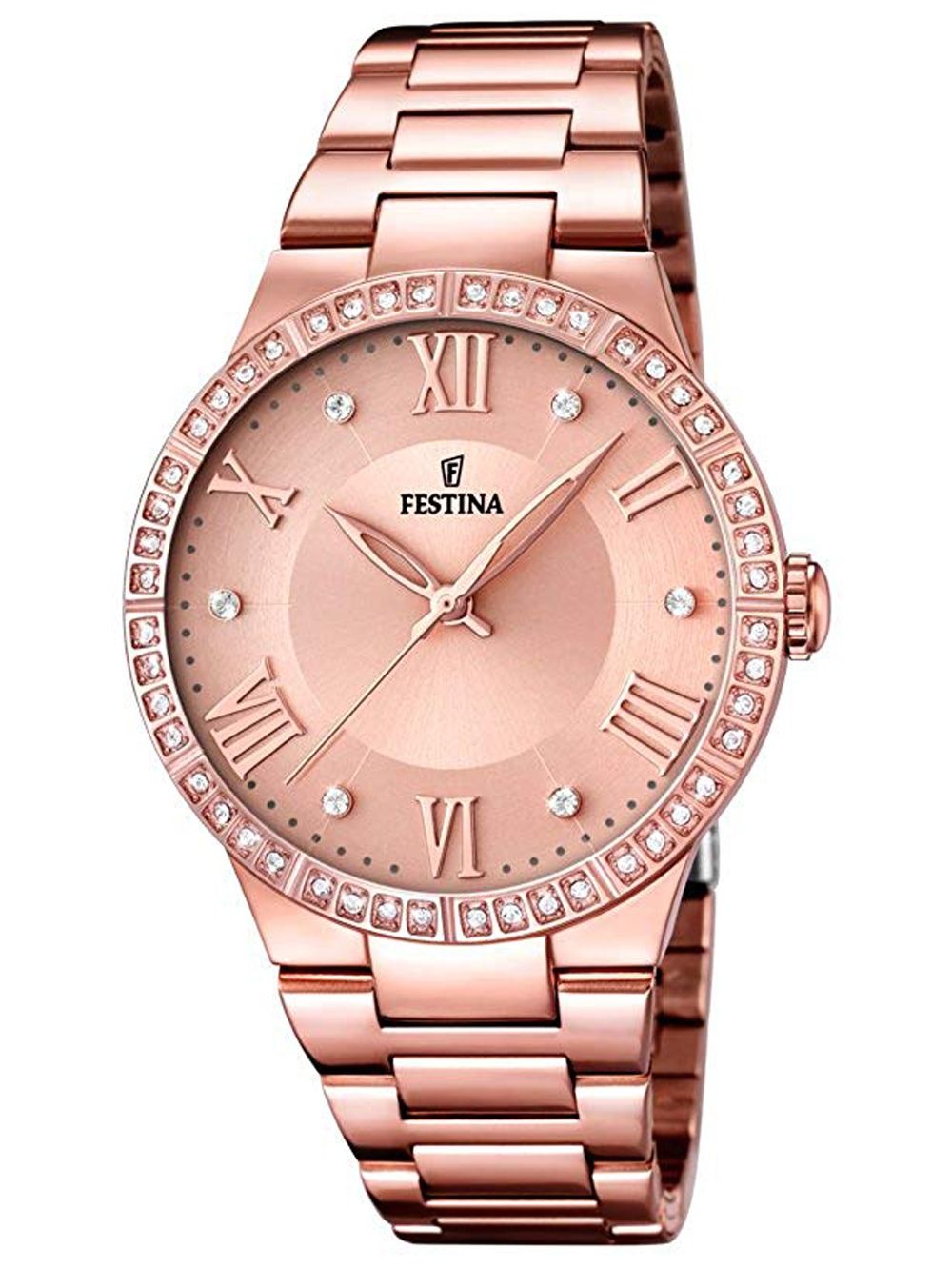 Festina F16721/2 Damenuhr • Zirkonia-Besatz • Edelstahl-Armband