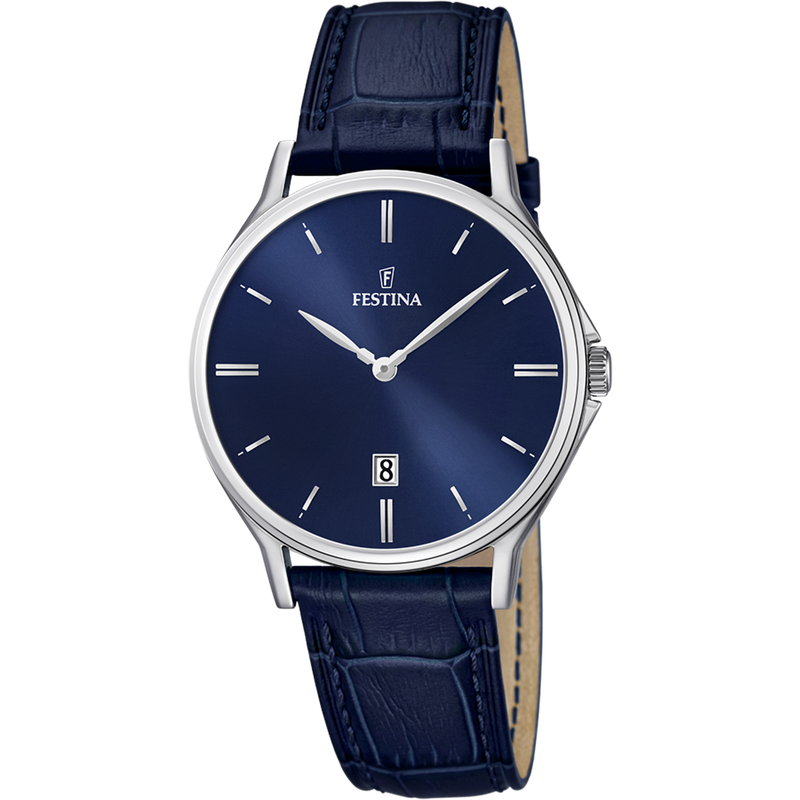 Festina Classics F16745/3 Herrenuhr Blau • Blaues Lederarmband • Klassisches Design