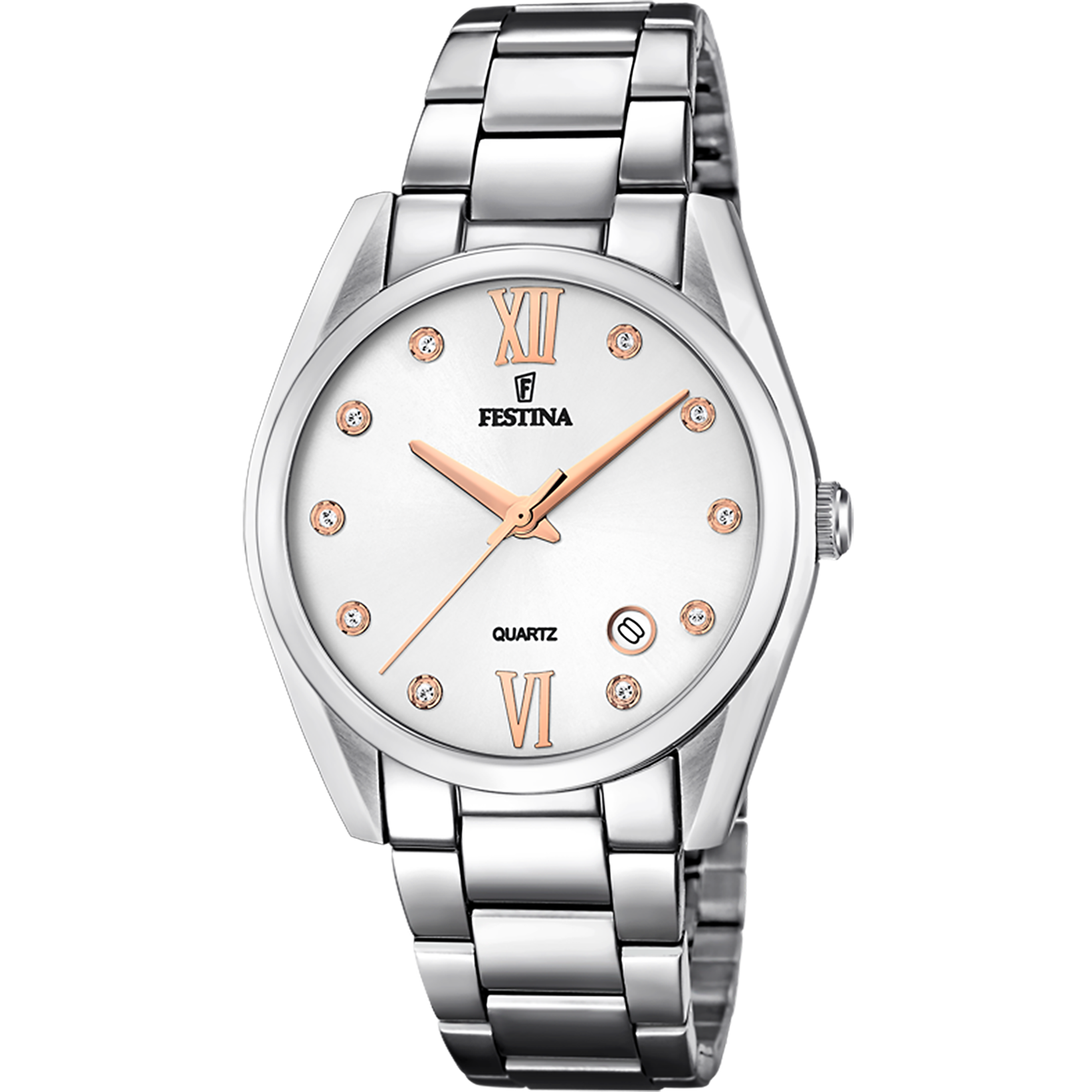 Festina Boyfriend F16790/A Damenuhr Silber • Mineralglas • Edelstahl-Armband