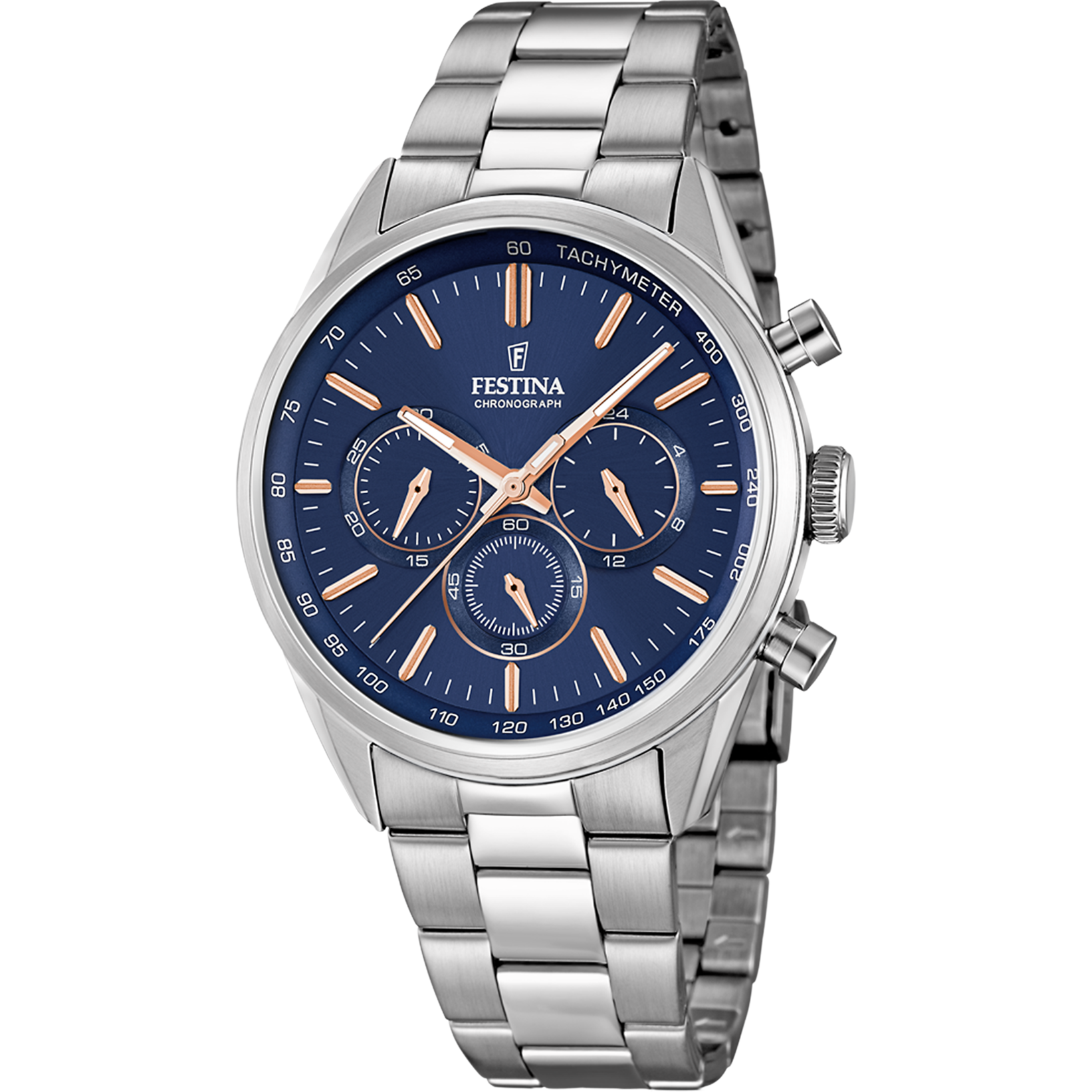 Festina Timeless Chronograph F16820/A Herrenuhr Blau • Chronograph • Mineralglas