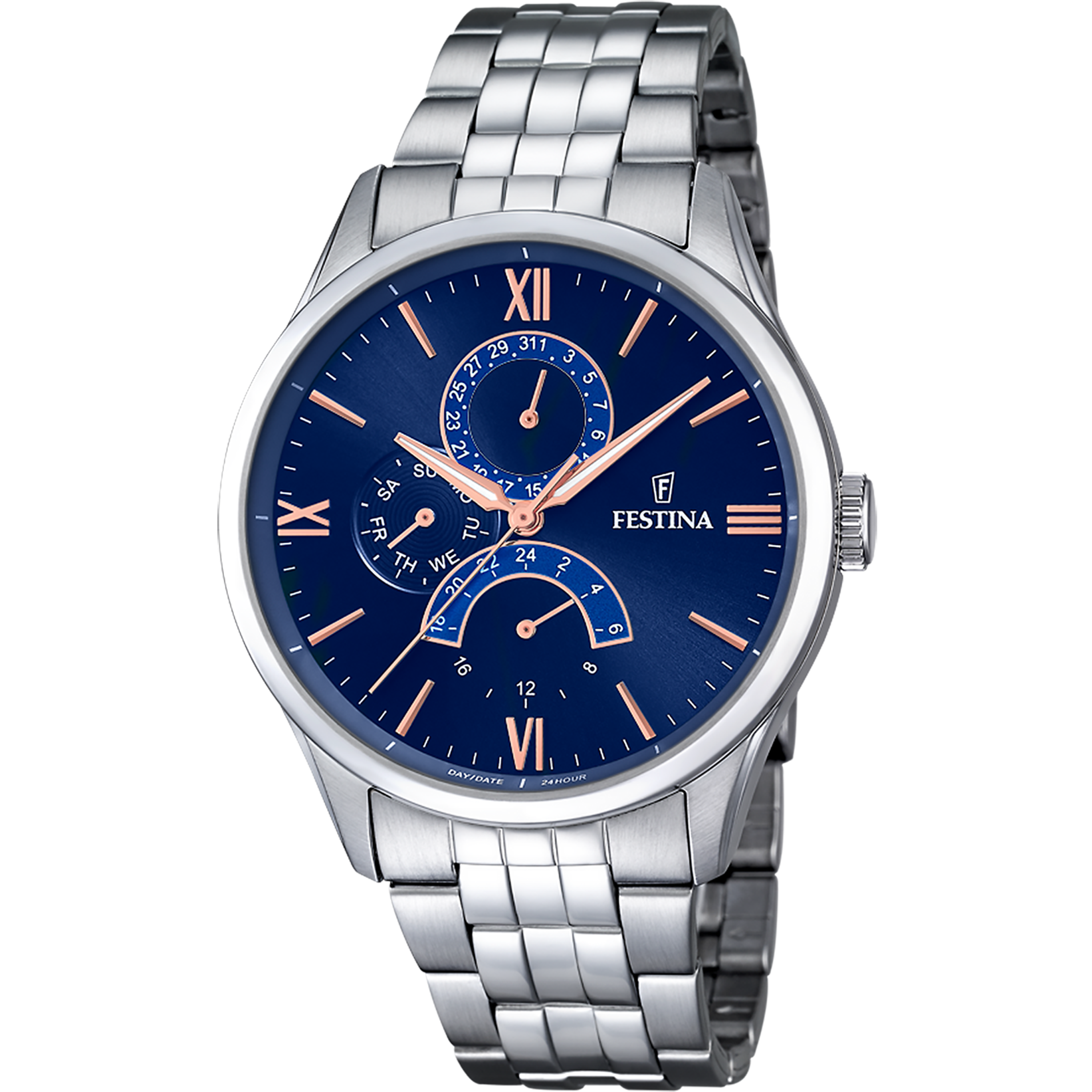 Festina Retro F16822/3 Herrenuhr Blau • Mineralglas • Multifunktions-Quarzwerk