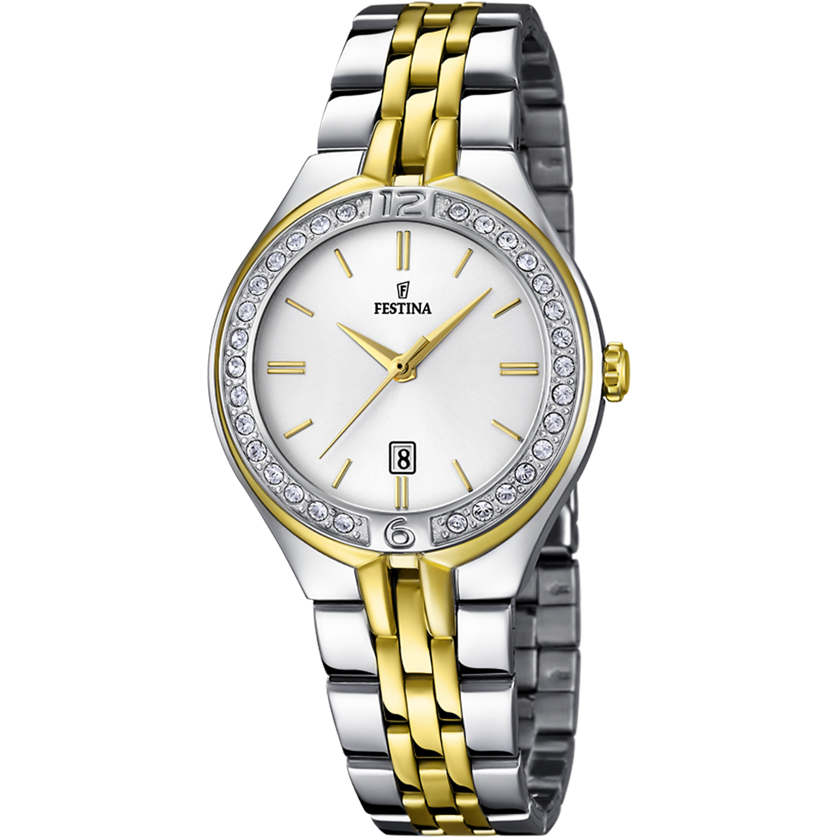 Festina Mademoiselle F16868/1 Damenuhr Silber • Mineralglas • Zirkonia-Besatz
