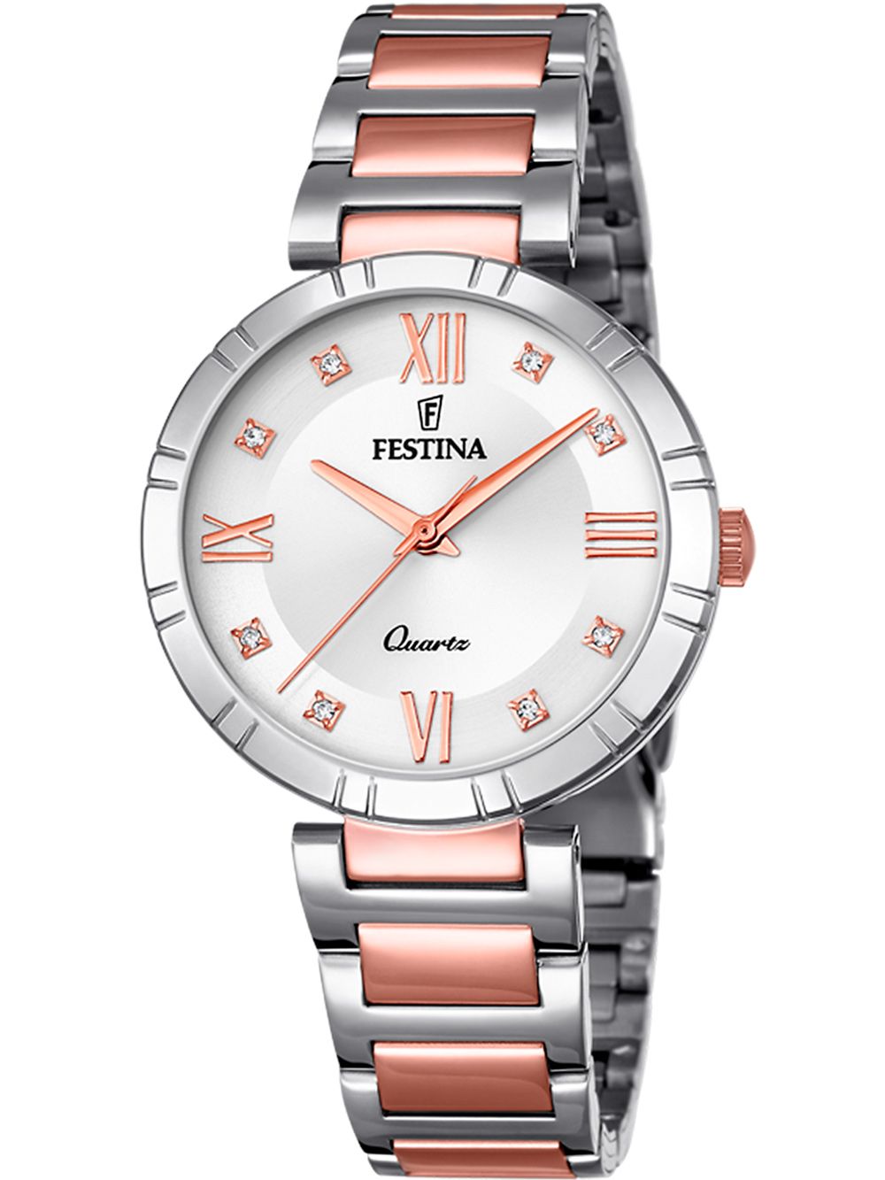 Festina Mademoiselle F16937/D Damenuhr Silber/Roségold • Mineralglas • Bicolor Edelstahlarmband