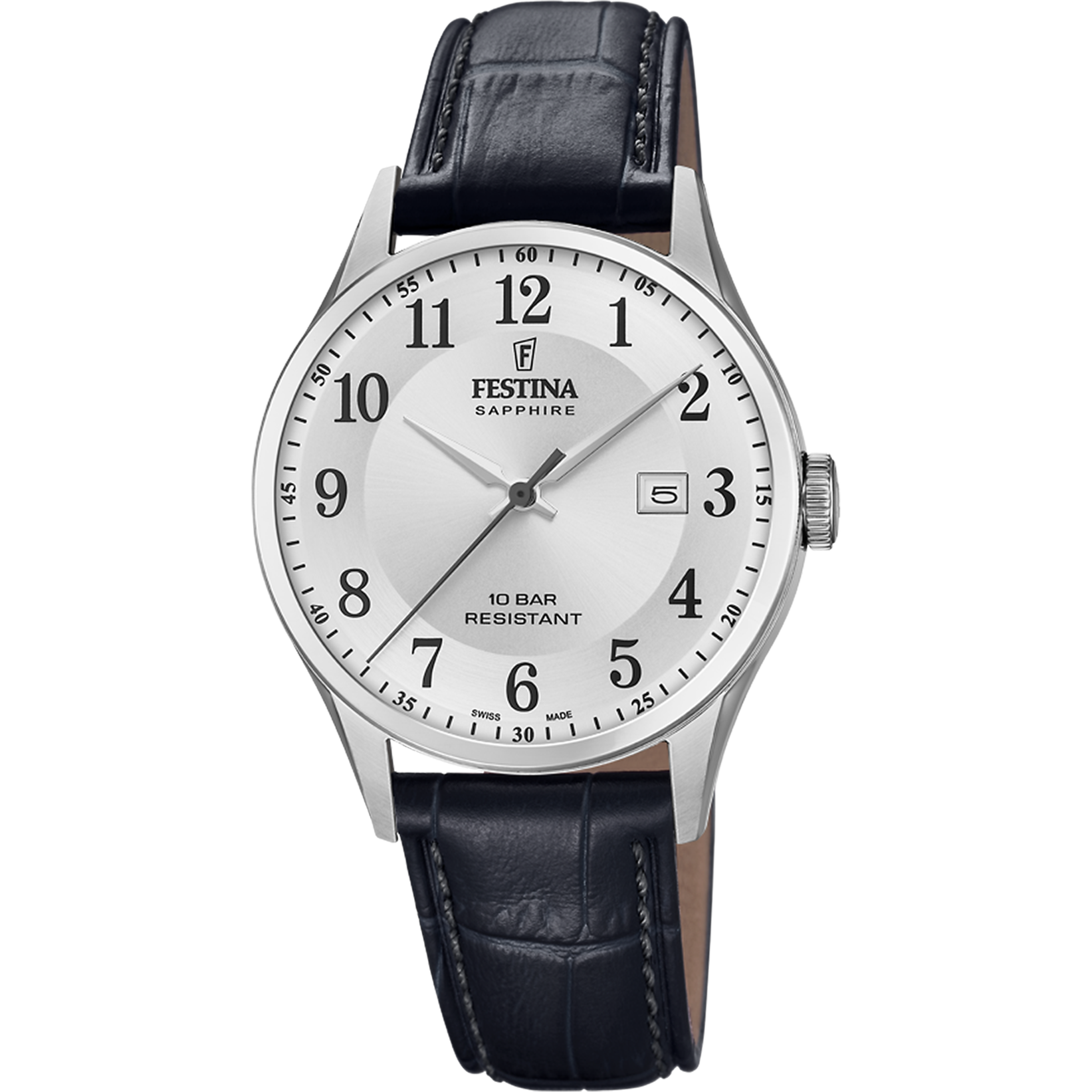 Festina F20007/1 Herrenuhr Schwarz/Silberfarben • Saphirglas • Schweizer Quarzwerk