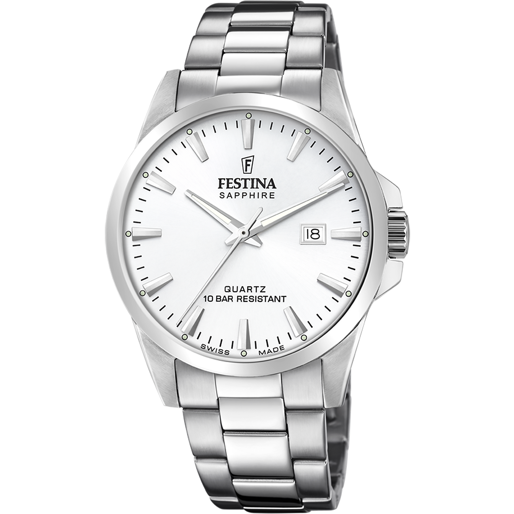 Festina Swiss Made F20024/2 Herrenuhr • Edelstahlgehäuse • Klassisches Design