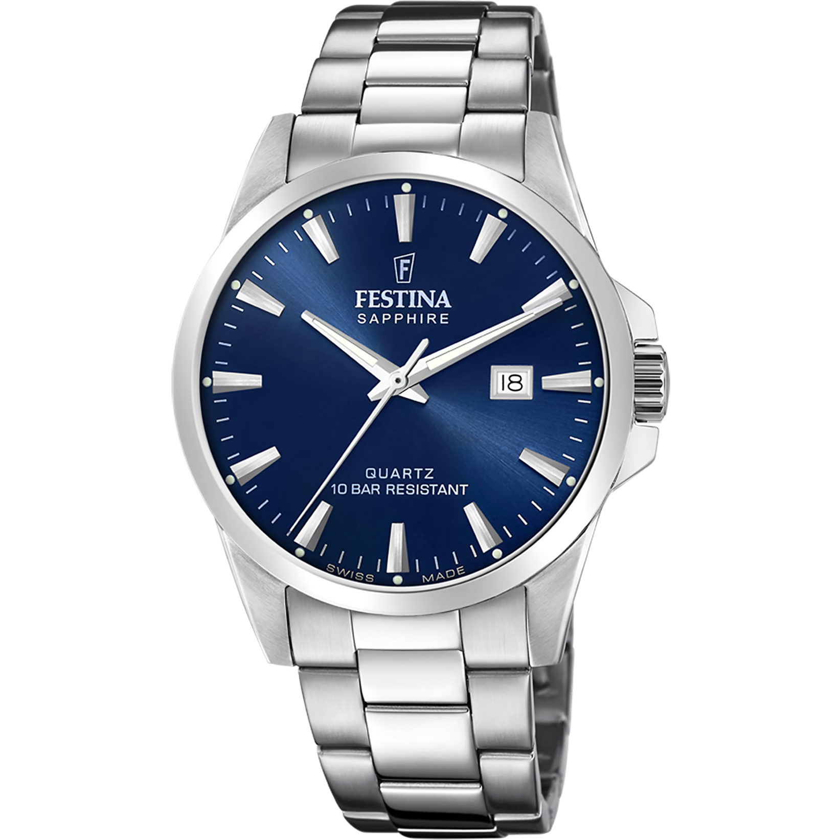 Festina F20024/3 Herrenuhr Blau • Saphirglas • 10 ATM Wasserdicht