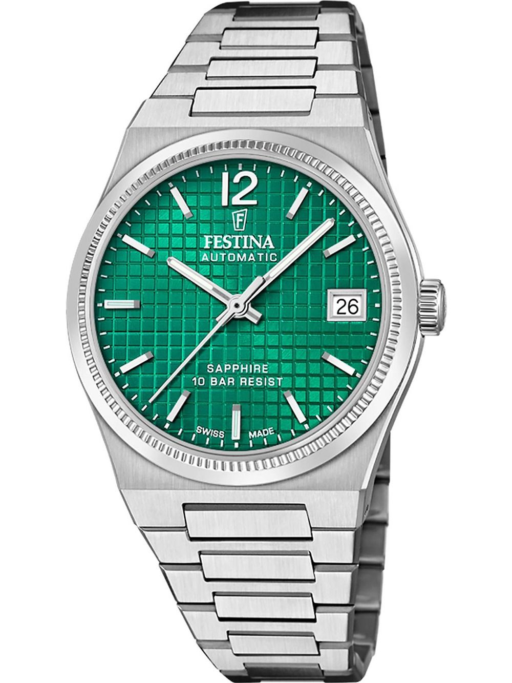 Festina Rivé F20029/5 Damenuhr Grün • Swiss Made Automatik • Saphirglas