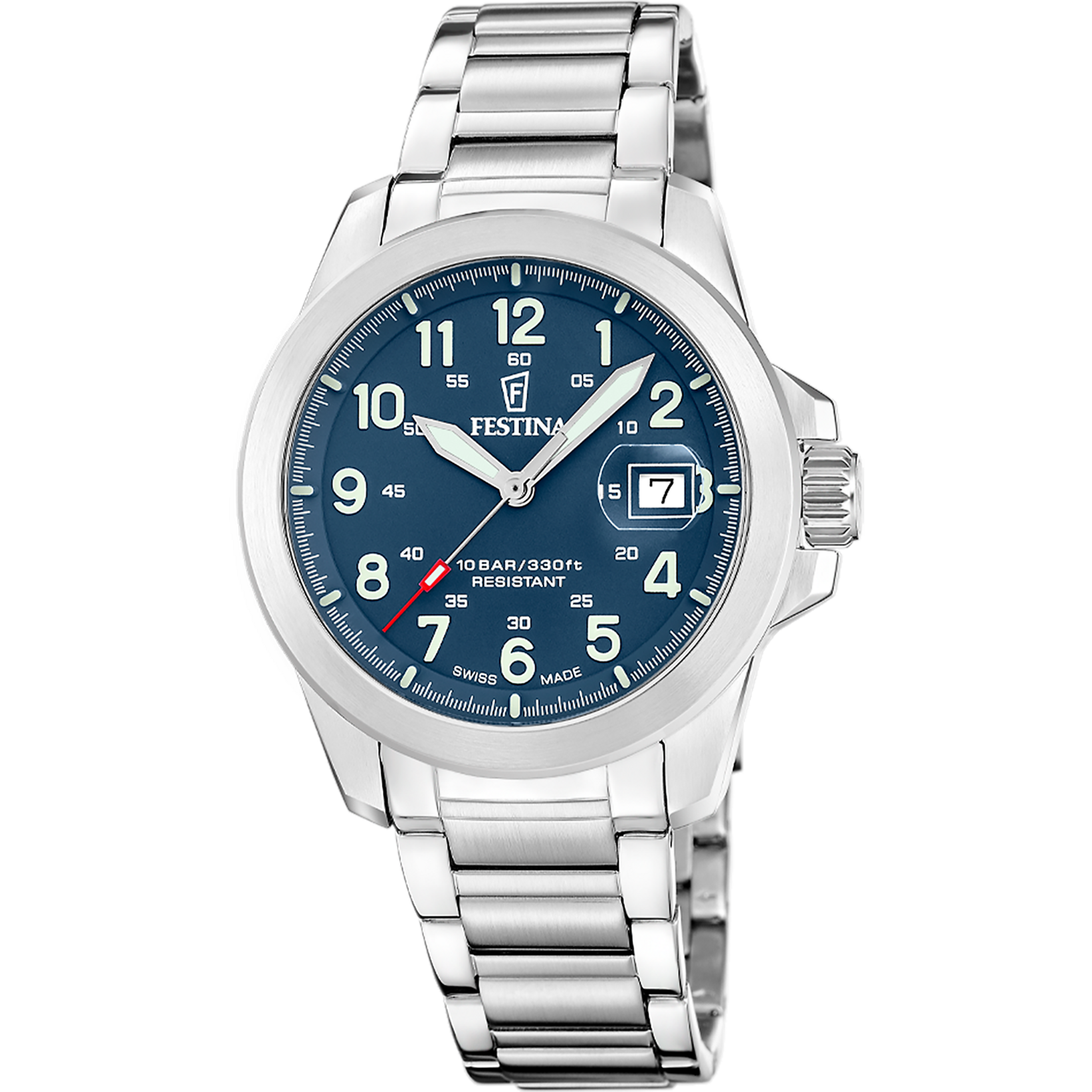 Festina Swiss Made Field Set F20081/2 Herrenuhr Blau • Saphirglas mit Entspiegelung • Super-LumiNova & 10 ATM