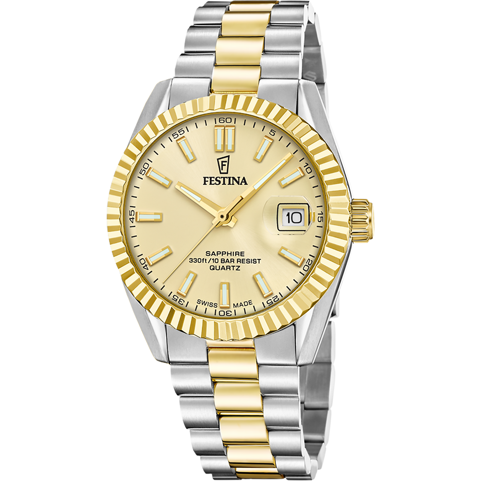 Festina F20085/A Herrenuhr Zweifarbig • Saphirglas • Schweizer Quarzwerk
